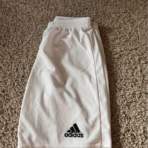 Boys Adidas shorts white/black large 13/14